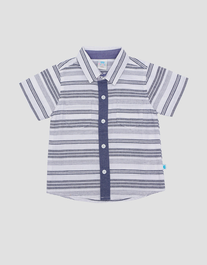 Pipiniko Dobby Stripe Double Pocket Koko Anak Laki-Laki