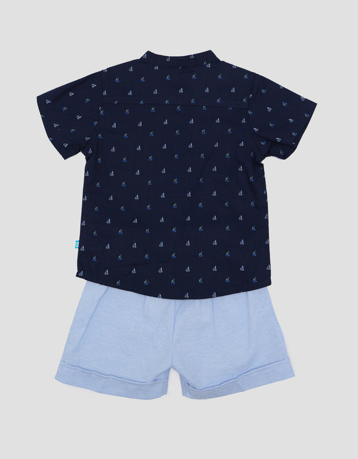 Pipiniko Sailor Motif Shirt Shorts Boys Clothes Set