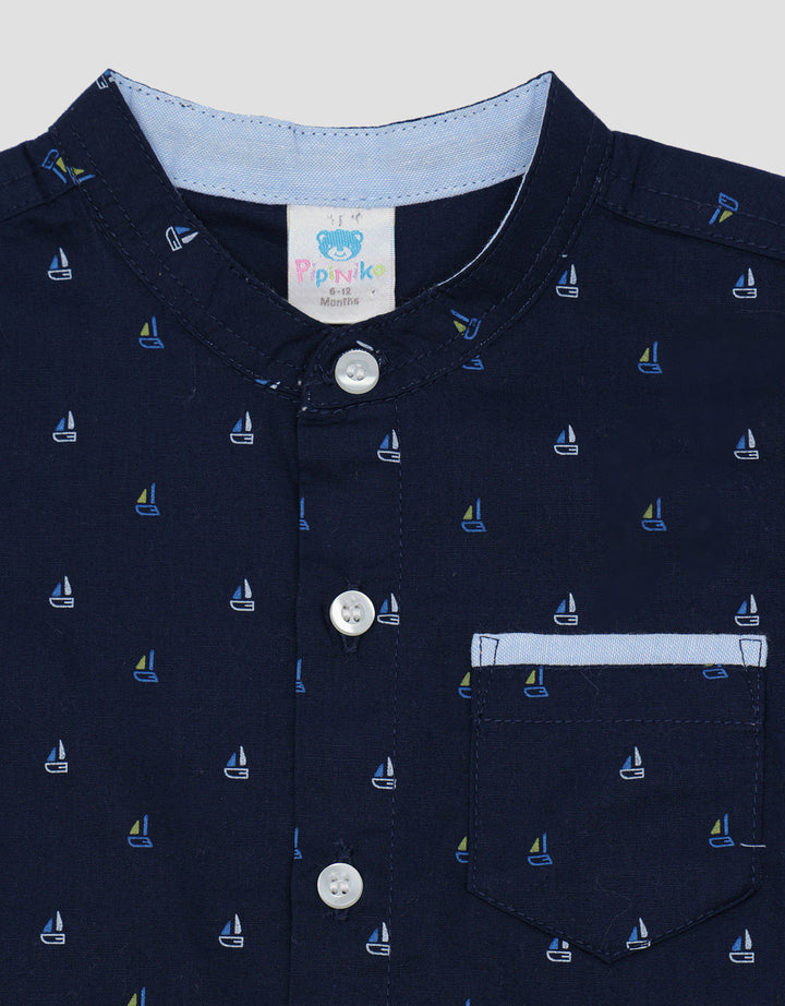 Pipiniko Sailor Motif Shirt Shorts Boys Clothes Set