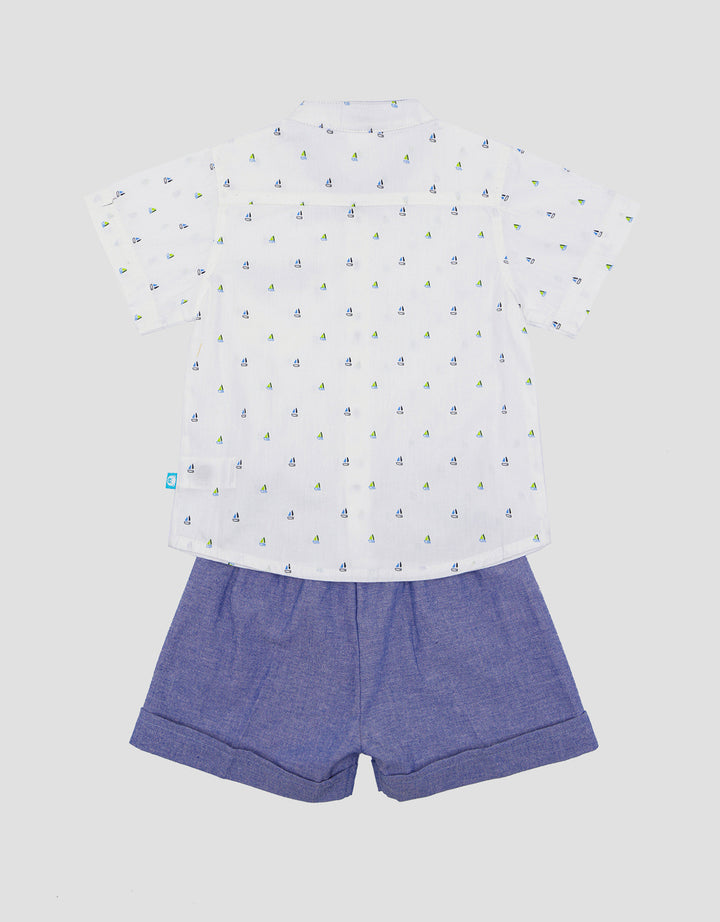 Pipiniko Motif Sailor Setelan Baju Muslim Anak Laki-laki