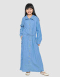 NEVADA DENIM WITH COLLAR MAXI DRESS ANAK PEREMPUAN
