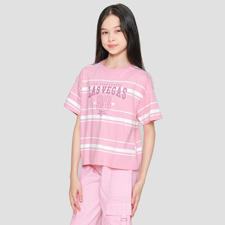 Nevada Print Stripes City Kaos Anak Perempuan