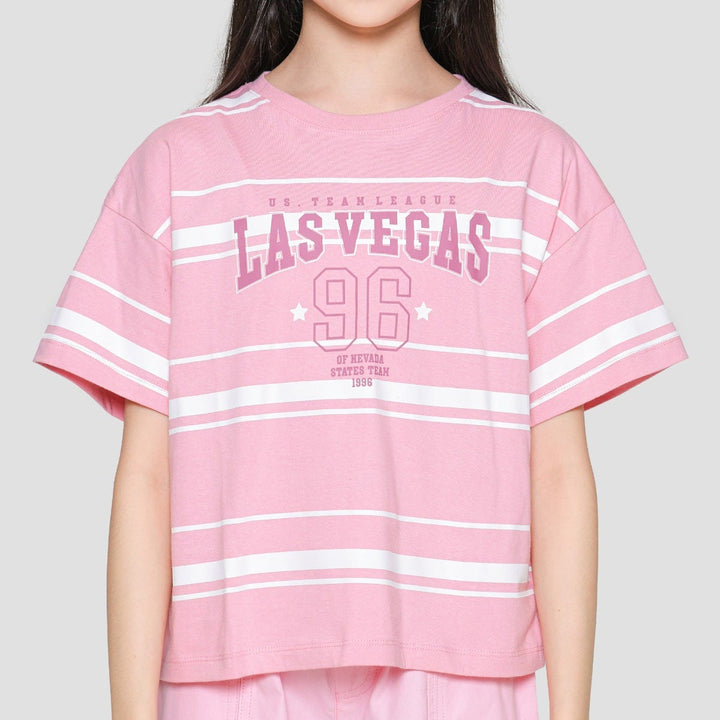 Nevada Print Stripes City Kaos Anak Perempuan