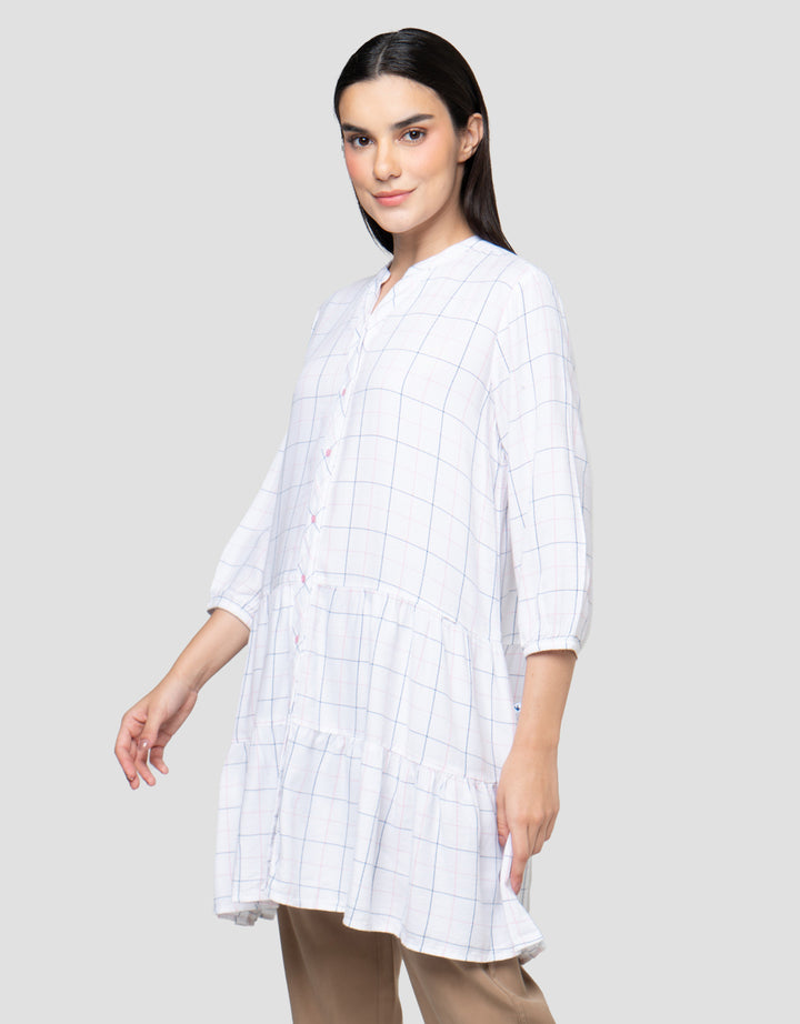 Cardinal Girl Print Check Tunik Wanita