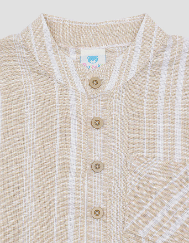 Pipiniko Stripe Linen Mecsh1 Koko Boys Shirt