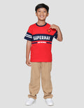 Character Superman Tulisan Cut Sew A Sup Kaos Anak Laki-laki