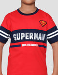 Character Superman Tulisan Cut Sew A Sup Kaos Anak Laki-laki