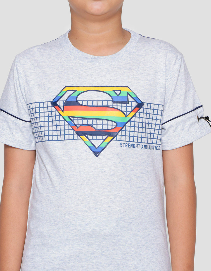 Character Superman Logo Kaos Anak Laki-laki
