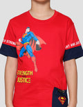Character Superman Justice Lis Kaos Anak Laki-laki
