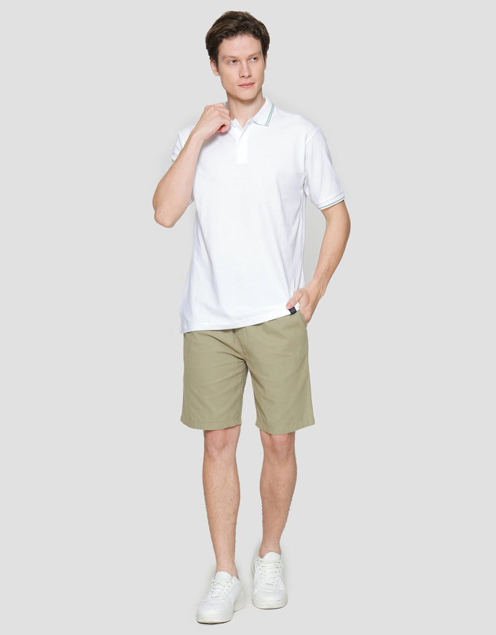 Nevada Jersey Solid Kaus Kerah Pria