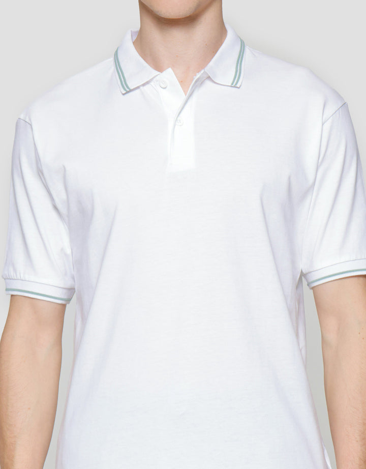 Nevada Jersey Solid Kaus Kerah Pria