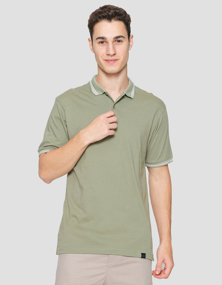 Nevada Jersey Solid With Woven Label Polo Pria