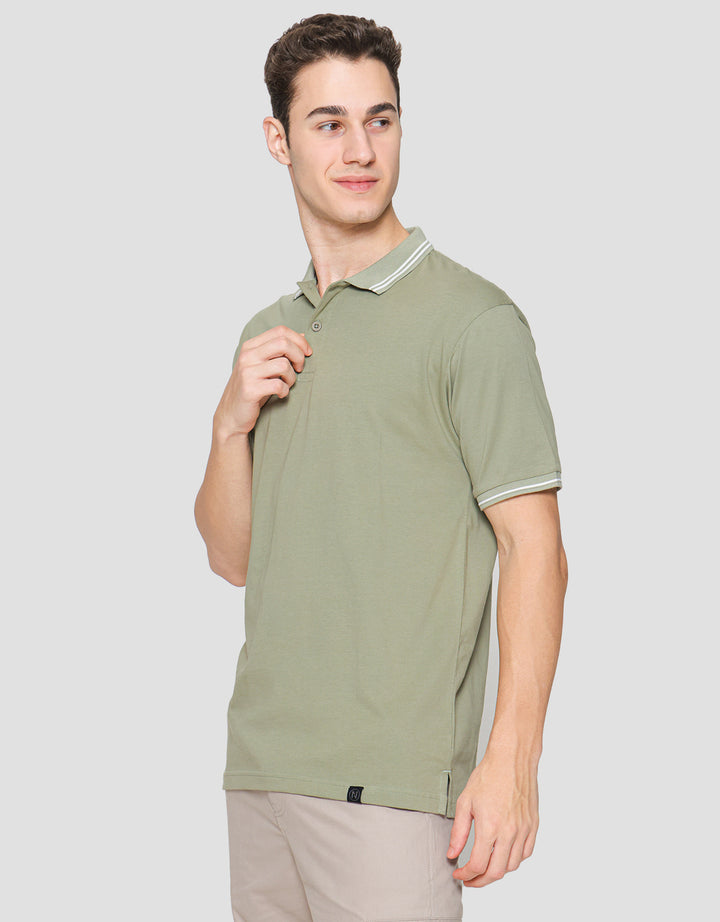 Nevada Jersey Solid Kaus Kerah Pria