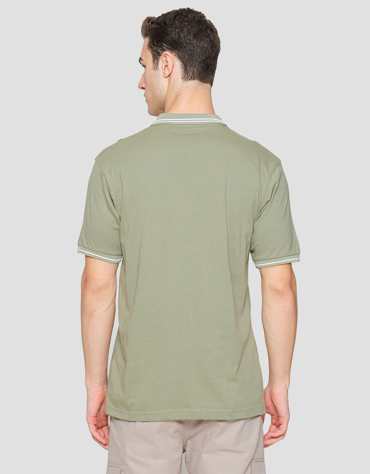 Nevada Jersey Solid With Woven Label Kaos Polo Pria