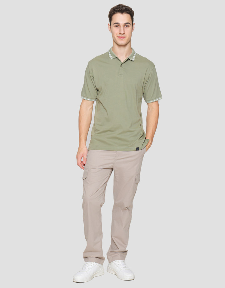 Nevada Jersey Solid With Woven Label Polo Pria