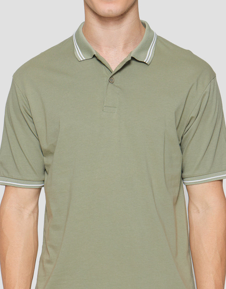 Nevada Jersey Solid With Woven Label Polo Pria