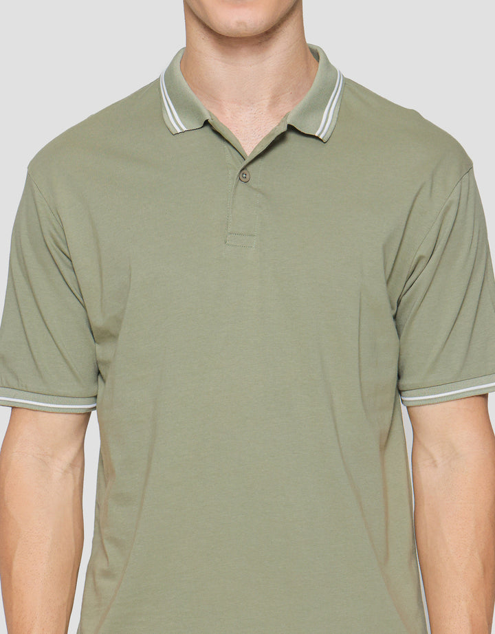 Nevada Jersey Solid Kaus Kerah Pria