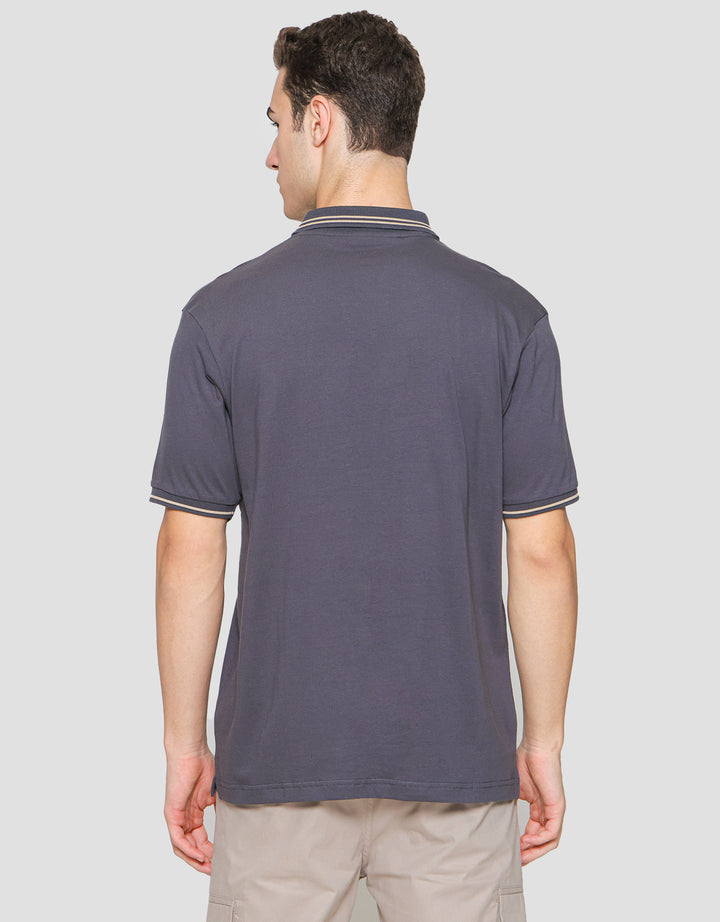 Nevada Jersey Solid With Woven Label Polo Pria