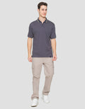 Nevada Jersey Solid Kaus Kerah Pria