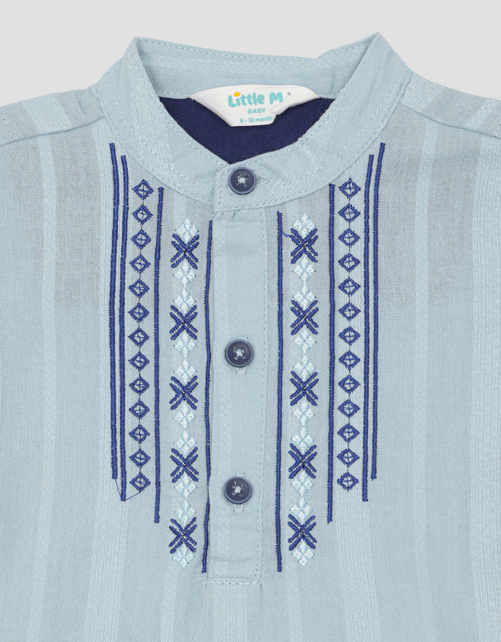 Little M Bamus Bordir Set Pakaian Muslim Anak Laki-laki