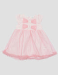 Little M Textured Ribbon Midi Dress for Girls