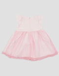 Little M Textured Ribbon Midi Dress for Girls