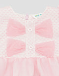 Little M Textured Ribbon Midi Dress for Girls