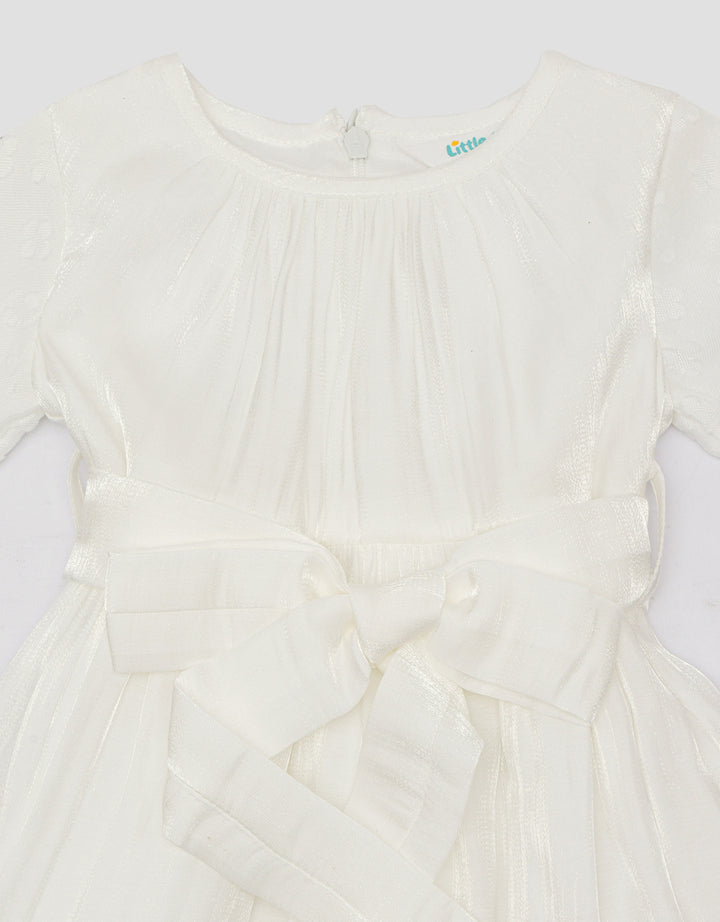 Little M Shimmer Text Dress Anak Perempuan