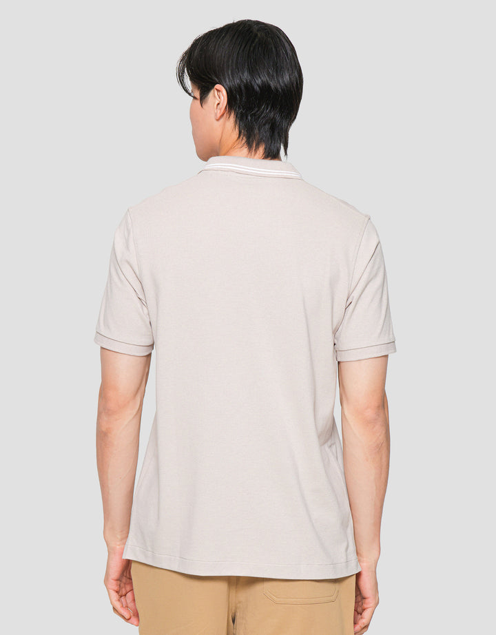 Suko Solid Knit Top Lengan Pendek Kaos Polo Pria