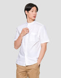 Suko Motif Eyelet Stand Collar Men's Short Sleeve Shirt