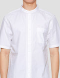 Suko Motif Eyelet Stand Collar Men's Short Sleeve Shirt