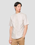 Suko Motif Eyelet Stand Collar Men's Short Sleeve Shirt