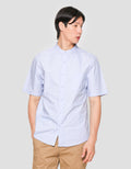 Suko Motif Eyelet Stand Collar Men's Short Sleeve Shirt