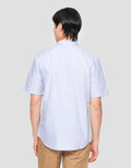 Suko Motif Eyelet Stand Collar Men's Short Sleeve Shirt
