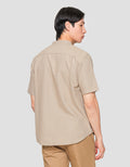 Suko Mandarin Collar Linen Sheer Kerah Tegak Kemeja Pria