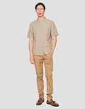 Suko Mandarin Collar Linen Sheer Kerah Tegak Kemeja Pria