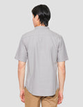 Suko Mandarin Collar Linen Sheer Kerah Tegak Kemeja Pria