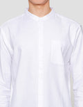 Suko Mandarin Collar Linen Sheer Kerah Tegak Kemeja Pria