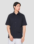 Suko Polo Solid Full Button Kemeja Lengan Pendek Pria