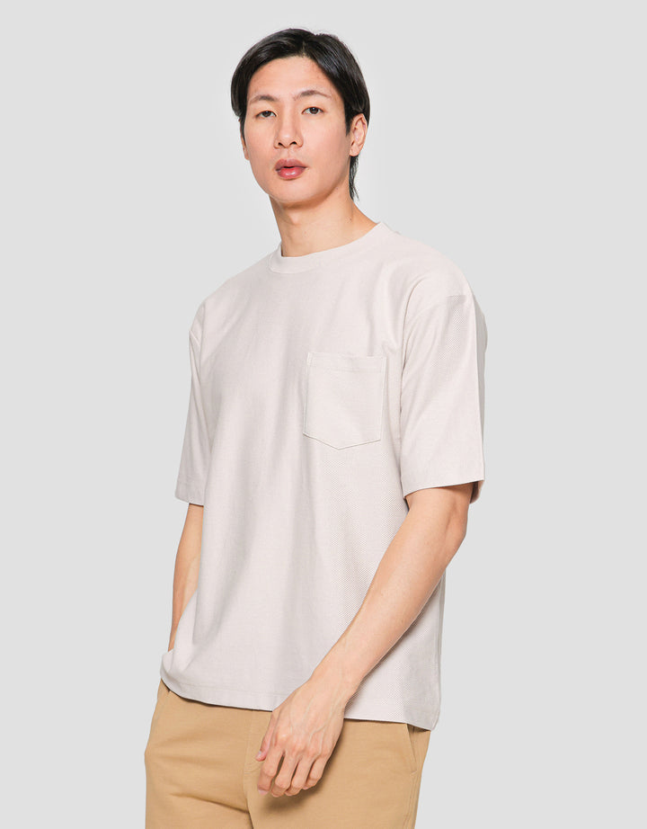 Suko Oversized Pocket Textured Round Collar Men's Short Sleeve T-Shirt