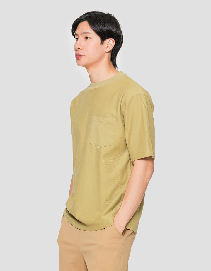 Suko Oversized Pocket Textured Round Collar Men's Short Sleeve T-Shirt