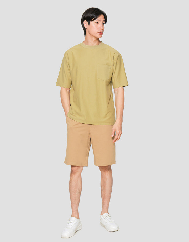 Suko Oversized Pocket Textured Round Collar Men's Short Sleeve T-Shirt