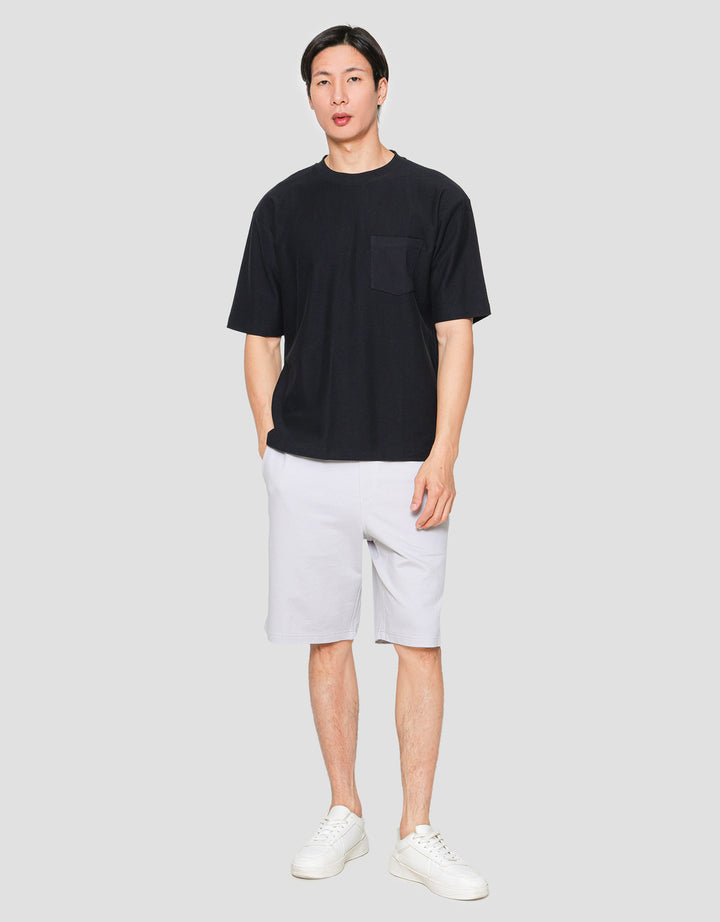 Suko Oversized Pocket Textured Kerah Bulat Kaos Lengan Pendek Pria