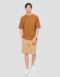 Suko Oversized Pocket Textured Round Collar Men's Short Sleeve T-Shirt