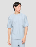 Suko Oversized Pocket Textured Round Collar Men's Short Sleeve T-Shirt
