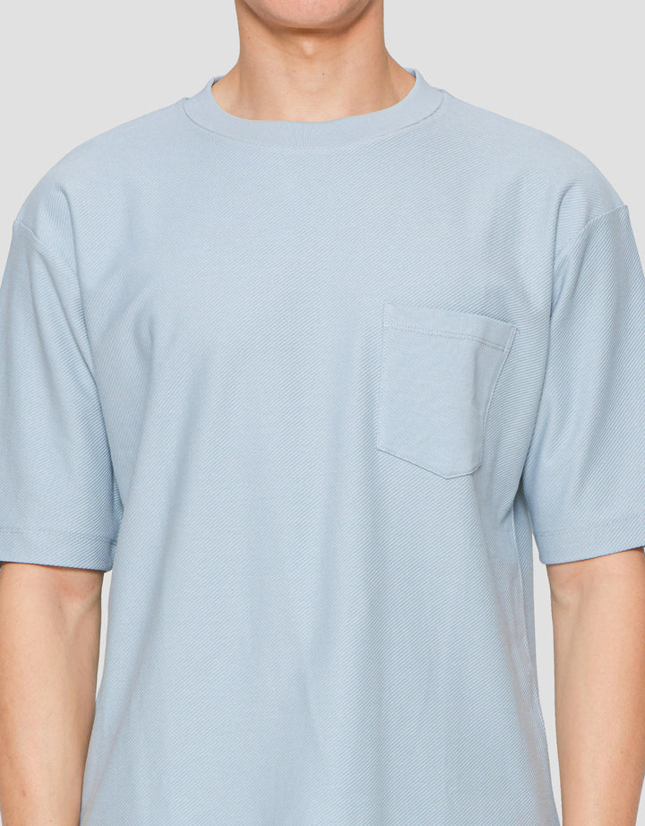 Suko Oversized Pocket Textured Round Collar Men's Short Sleeve T-Shirt