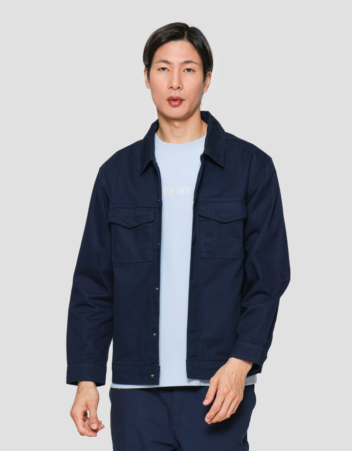 Suko Katun Twill Outerwear Workwear Lengan Panjang Jaket Pria