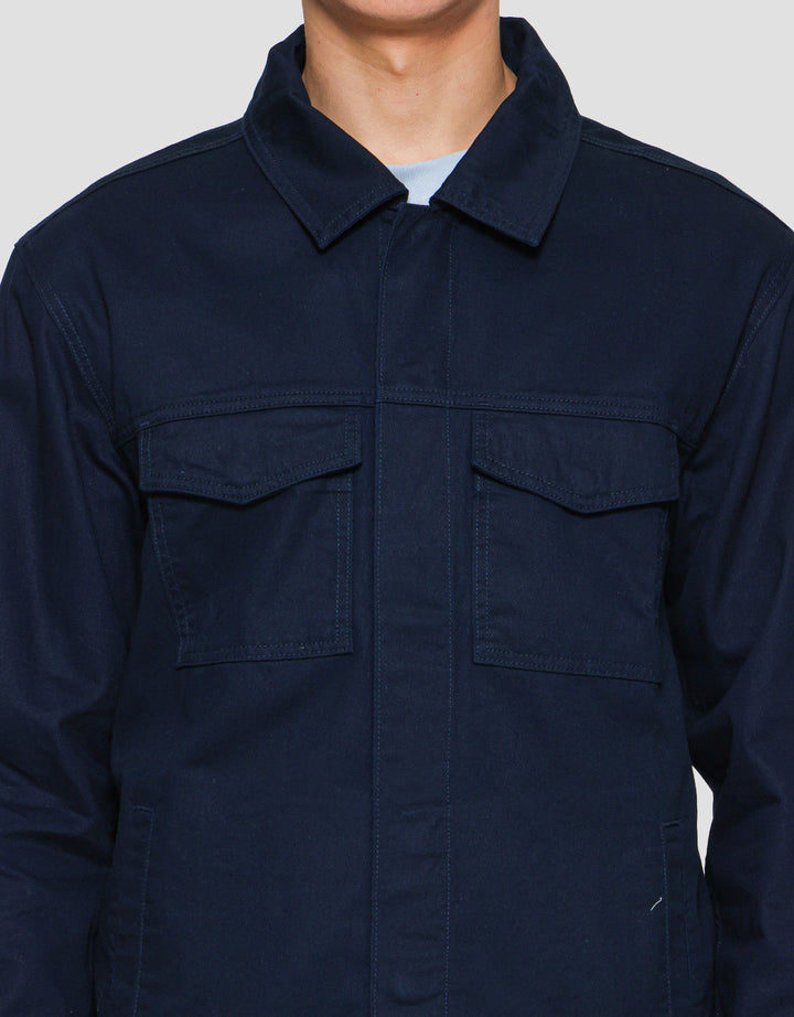 Suko Katun Twill Outerwear Workwear Lengan Panjang Jaket Pria