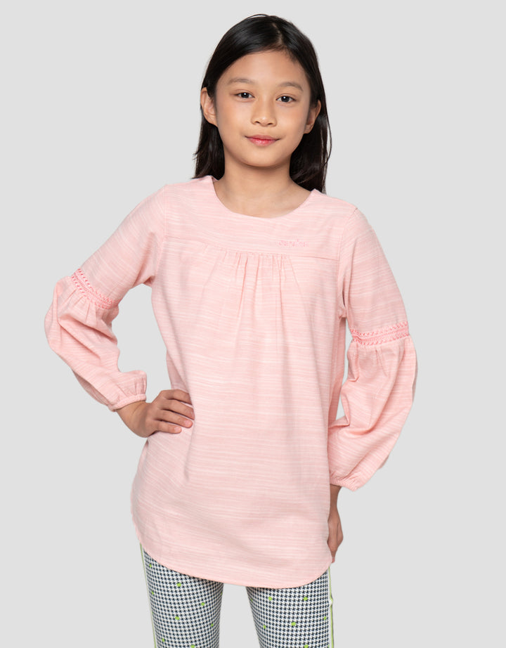 Cardinal Kids Girl Ruffle Lace Puff Blouse Anak Perempuan