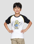Character Minions Raglan Print Kaos Anak Laki-laki